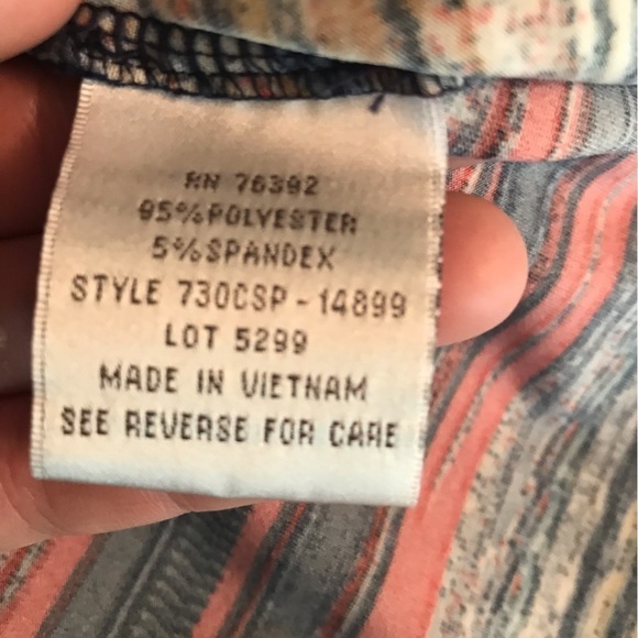 Olivia Matthews striped wrap dress.  Petite.  XL. - Picture 9 of 11